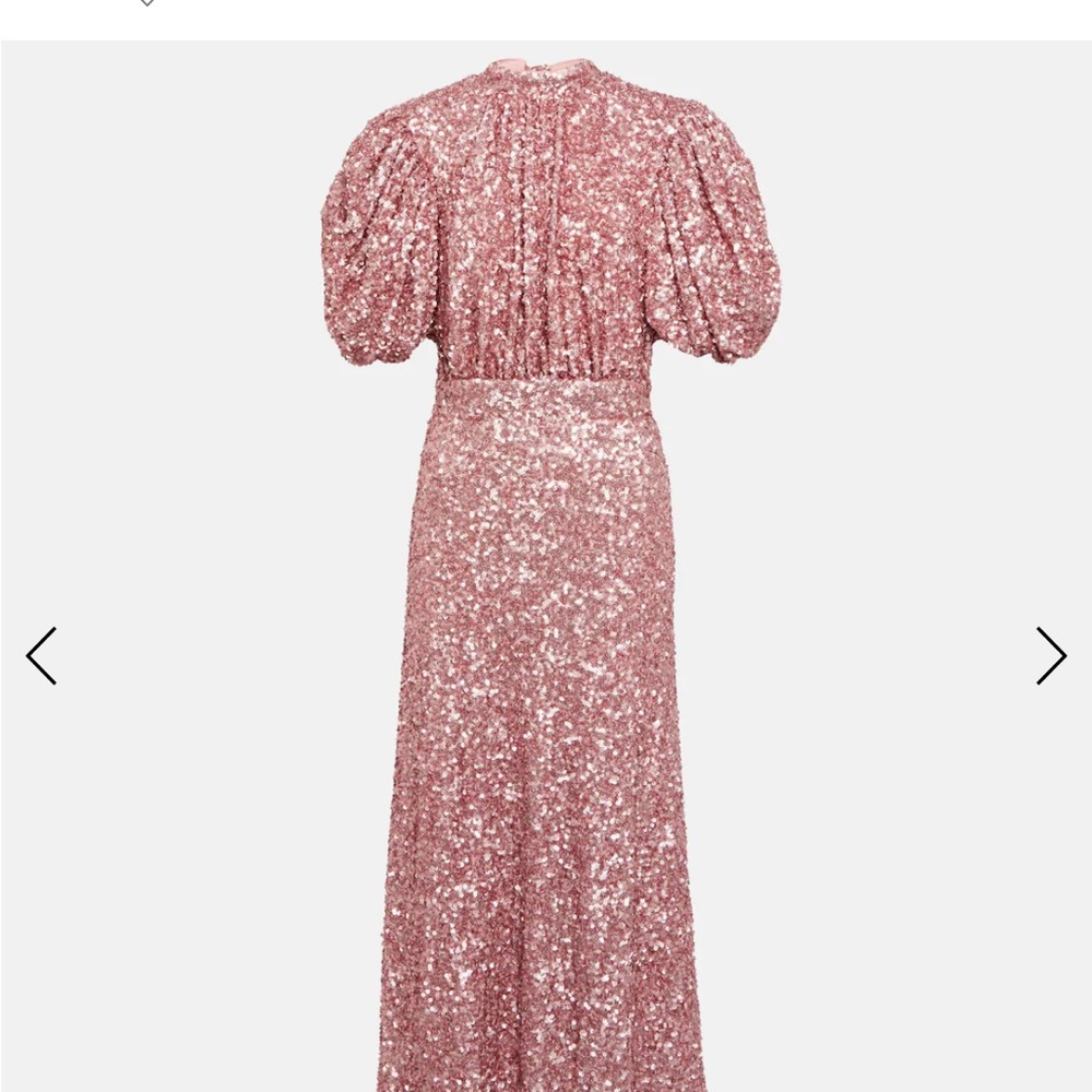 Rotate Sequined Puff Sleeve Dress